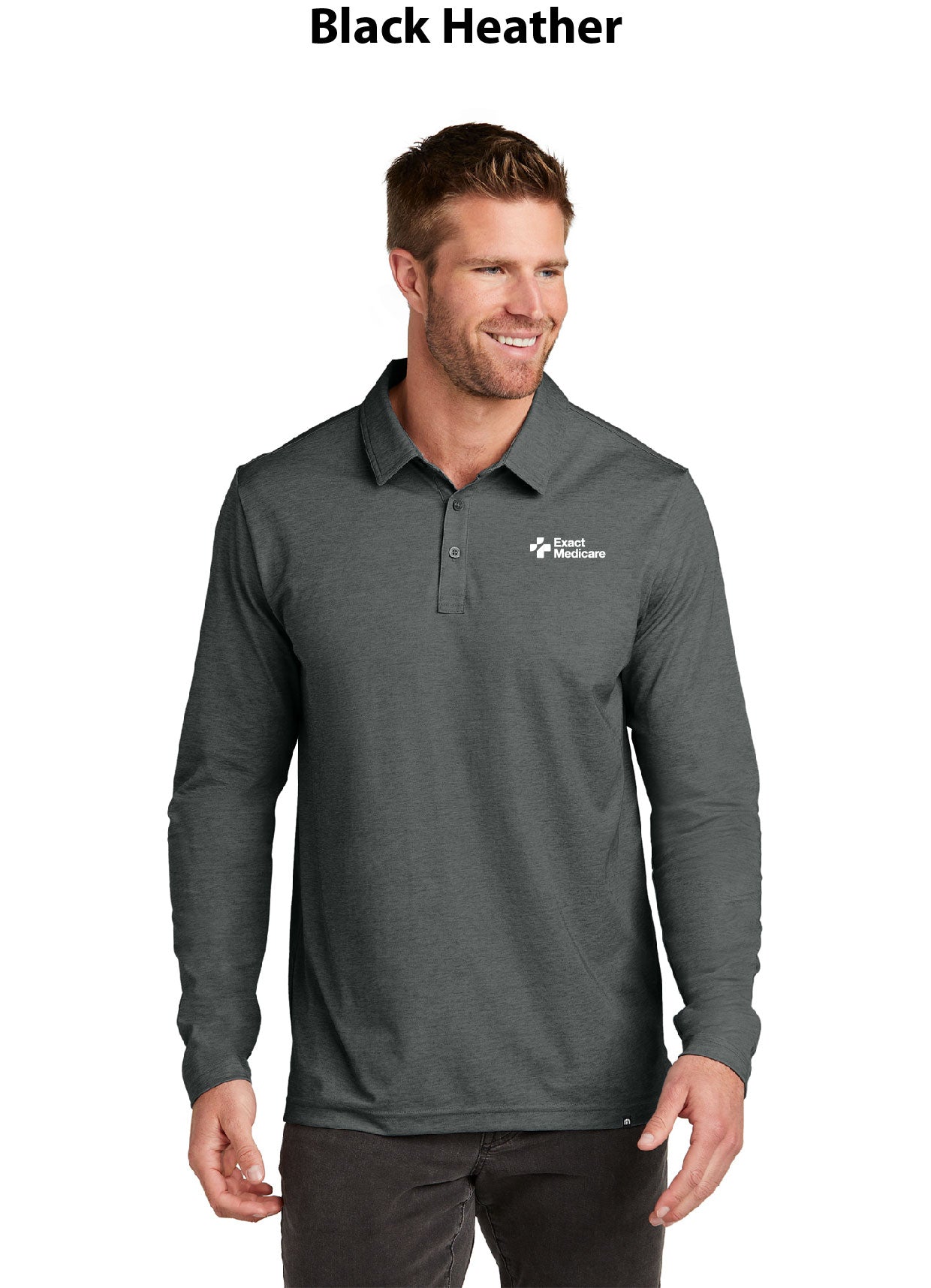TravisMathew Oceanside Heather Long Sleeve Polo